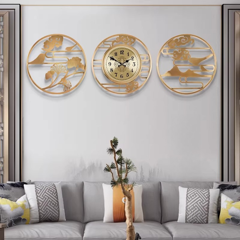 Luxury Lifestyle Aesthetic - Relógio de Parede Redondo Estilo Chinês