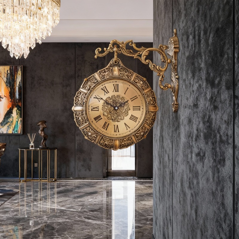 Luxury Lifestyle Aesthetic - Relógio de Parede Retro Nórdico Silencioso,