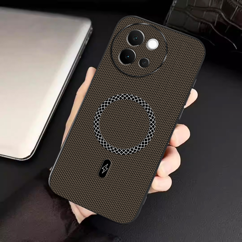 Vivo V40 - Capa Protetora Magnética Ultrafina de Couro