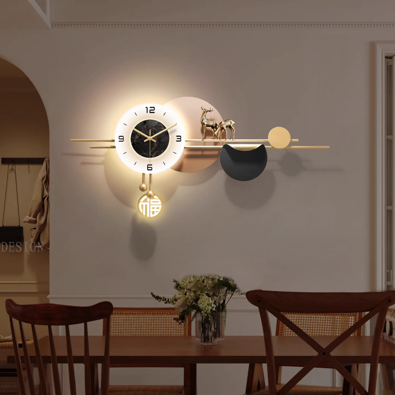 Luxury Lifestyle Aesthetic - Luz de luxo interior relógios parede