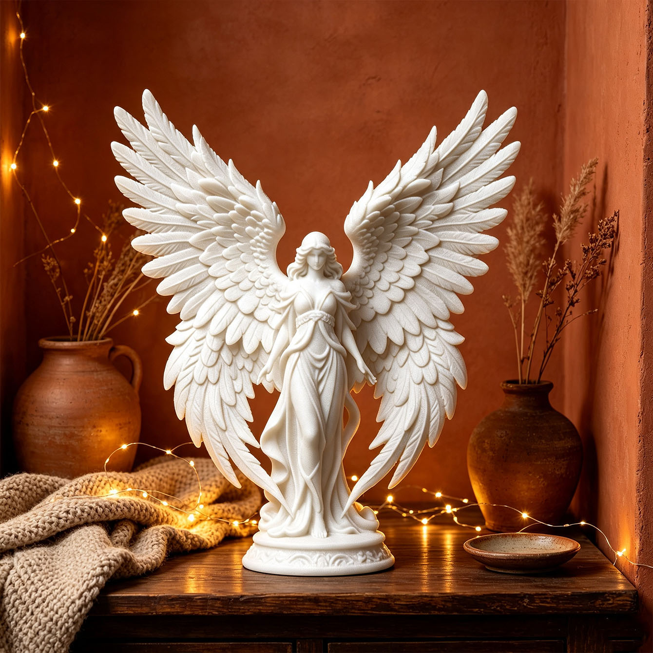 Quiet Luxury Lifestyle - Ornamento de Anjo Deusa Curadora Impresso