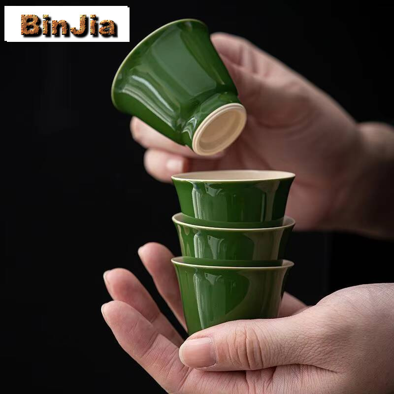 2 pc/set verde enegrecido copo - Handmade Ceramic Mug avaliação e preço